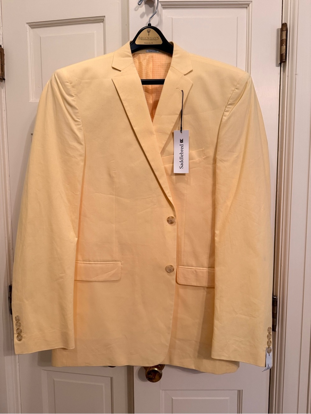Saddlebred Men’s Yellow Cotton Blazer Sport Coat 44L NWT
